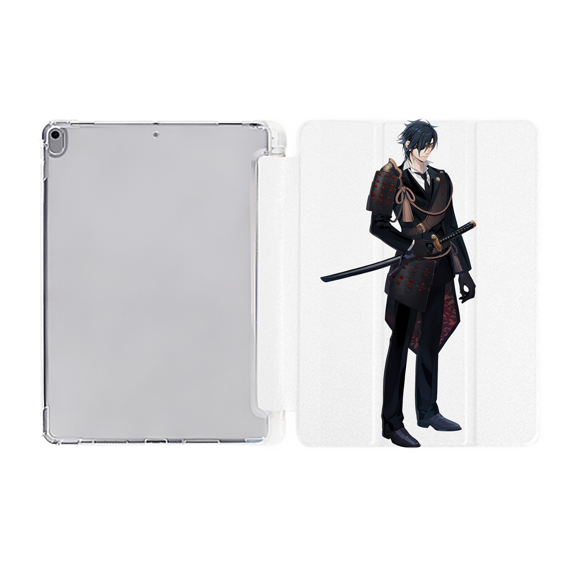 （画像用） 刀剣乱舞 Touken Ranbu IPad ケース ペン収納付き 三つ折りスタンド PUレザー×シリコン 対応機種9.5/10.5/10.9インチ